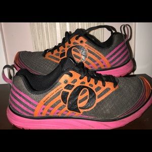 Pearl Izumi Running N1 Women 7.5 Gray Pink Orange